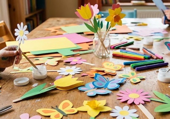 Papírové dekorace s dětmi